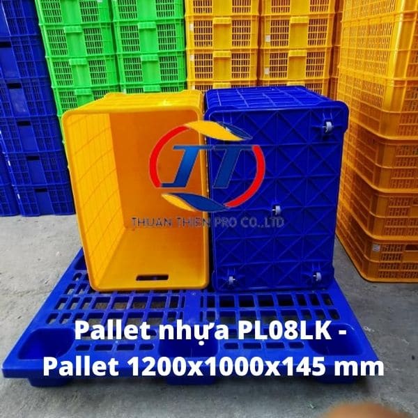 Pallet nhựa PL08LK - Pallet 1200x1000x145 mm