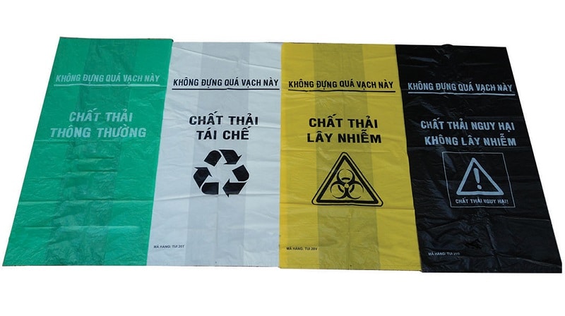Phân loại màu của túi đựng rác thải y tế và công dụng