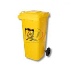 thùng rác y té 120 lít màu vàng
